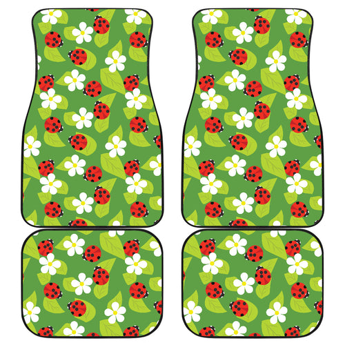 Ladybug Pattern Print Design 01 Front and Back Car Mats