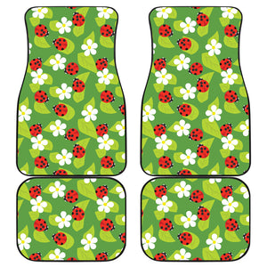 Ladybug Pattern Print Design 01 Front and Back Car Mats