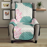 Pink lotus waterlily leaves pattern Chair Cover Protector