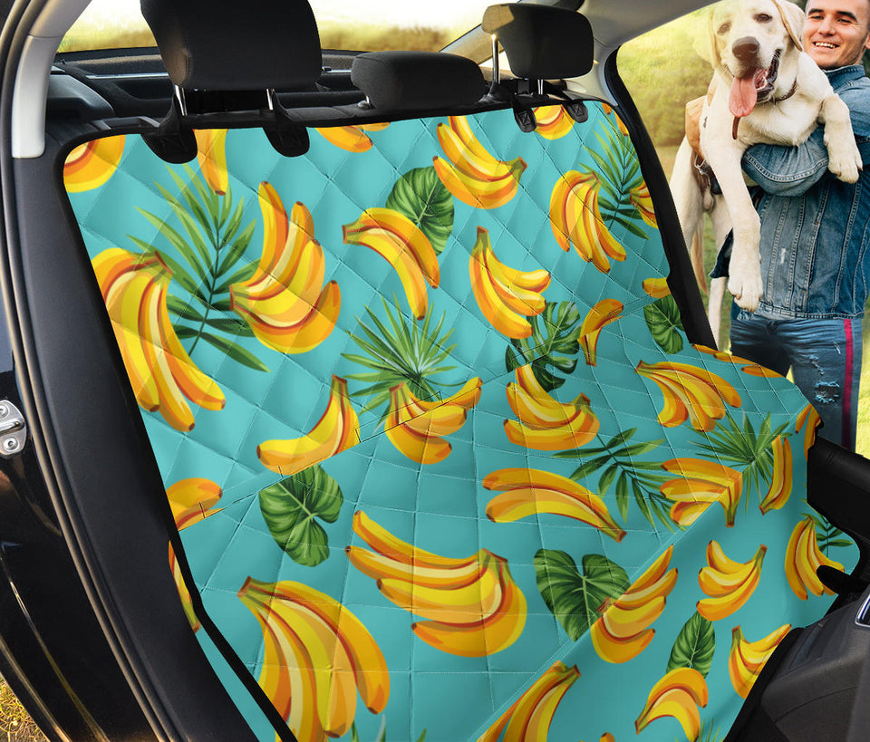 Banana Palm Leaves Pattern Background Dog Car Seat Covers