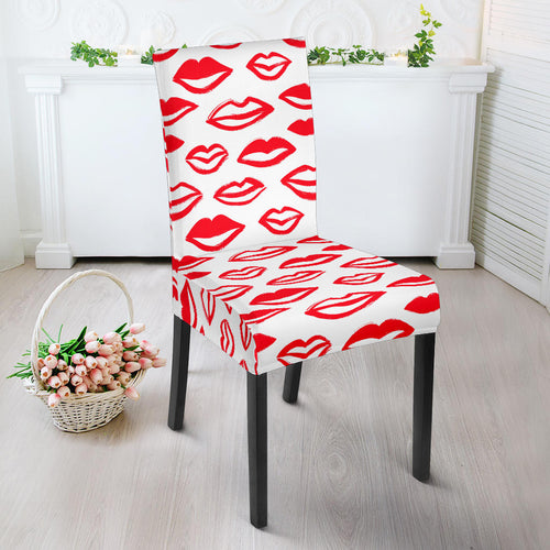 Lips Pattern Print Design 05 Dining Chair Slipcover