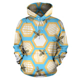 Bee Honeycomb Pattern Men Women Pullover Hoodie