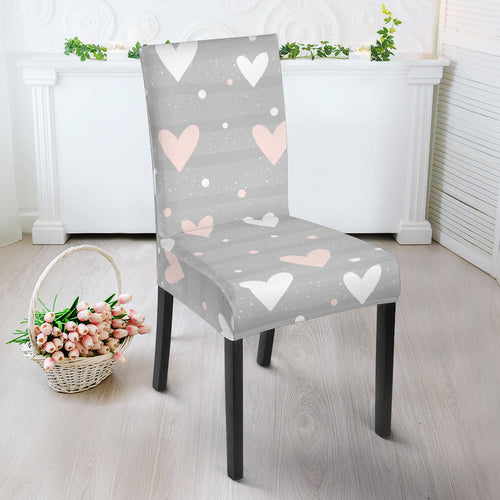 Heart Pattern Gray Background Dining Chair Slipcoverà¸Œ