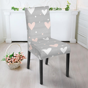 Heart Pattern Gray Background Dining Chair Slipcoverà¸Œ