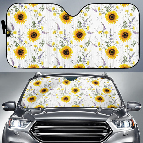 Beautiful Sunflowers Pattern Car Sun Shade