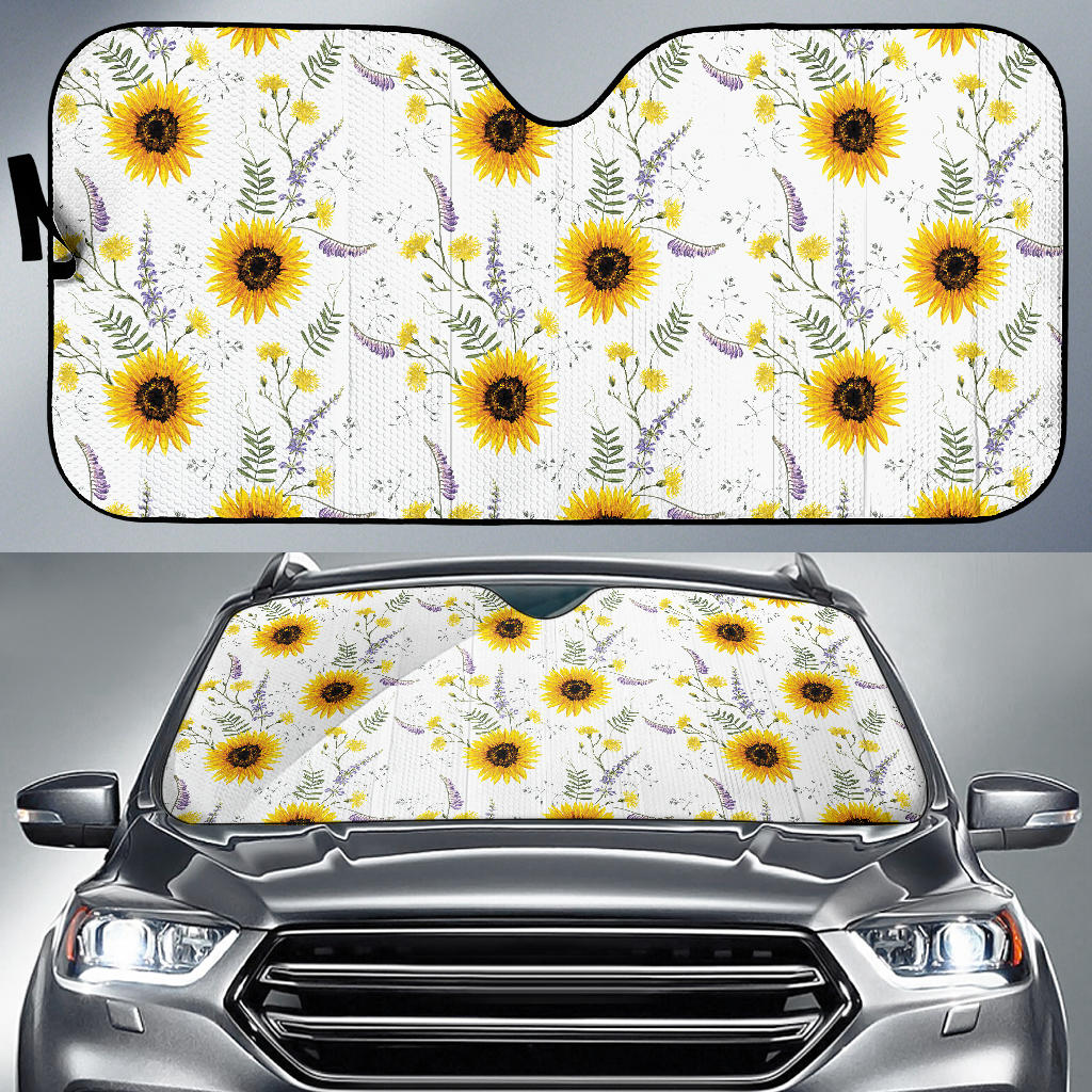 Beautiful Sunflowers Pattern Car Sun Shade