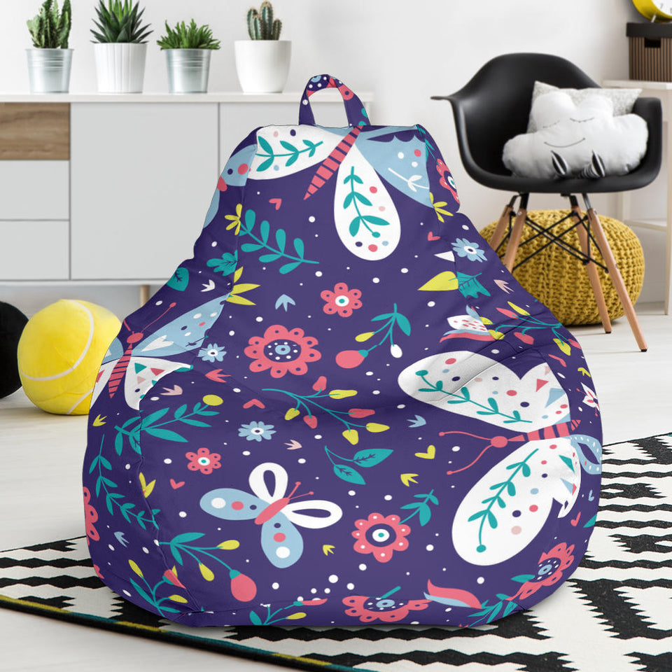 Colorful Butterfly Flower Pattern.Eps Bean Bag Cover