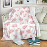 Pink Sakura Cherry Blossom Pattern Premium Blanket