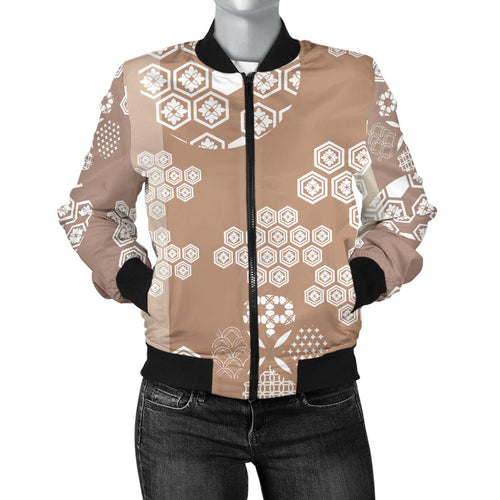 Beautiful Hexagon Japanese  Pattern Women'S Bomber Jacket