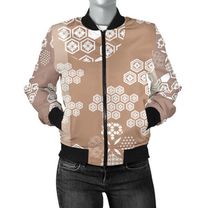 Beautiful Hexagon Japanese  Pattern Women'S Bomber Jacket