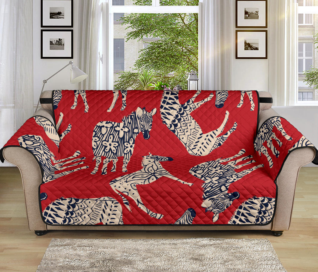 Zebra abstract red background Sofa Cover Protector
