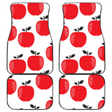 Red Apples White Background Front And Back Car Mats