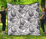 Guava Tropical Hand Drawn Pattern Premium Quilt