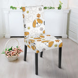 Cute Beagle Dog Pattern Background Dining Chair Slipcover