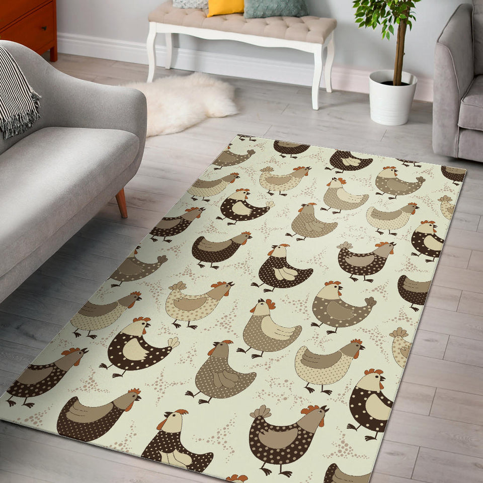 Cute Rooster Chicken Cock Area Rug