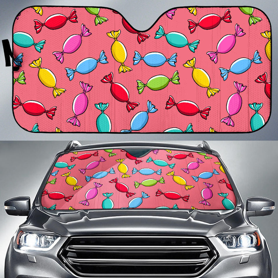 Colorful Wrapped Candy Pattern Car Sun Shade