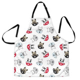 French Bulldog Cup Paw Pattern Adjustable Apron