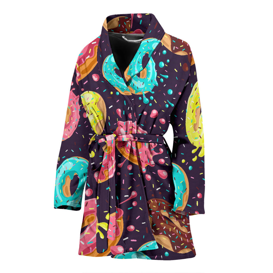 Colorful Donut Glaze Pattern Women'S Bathrobe