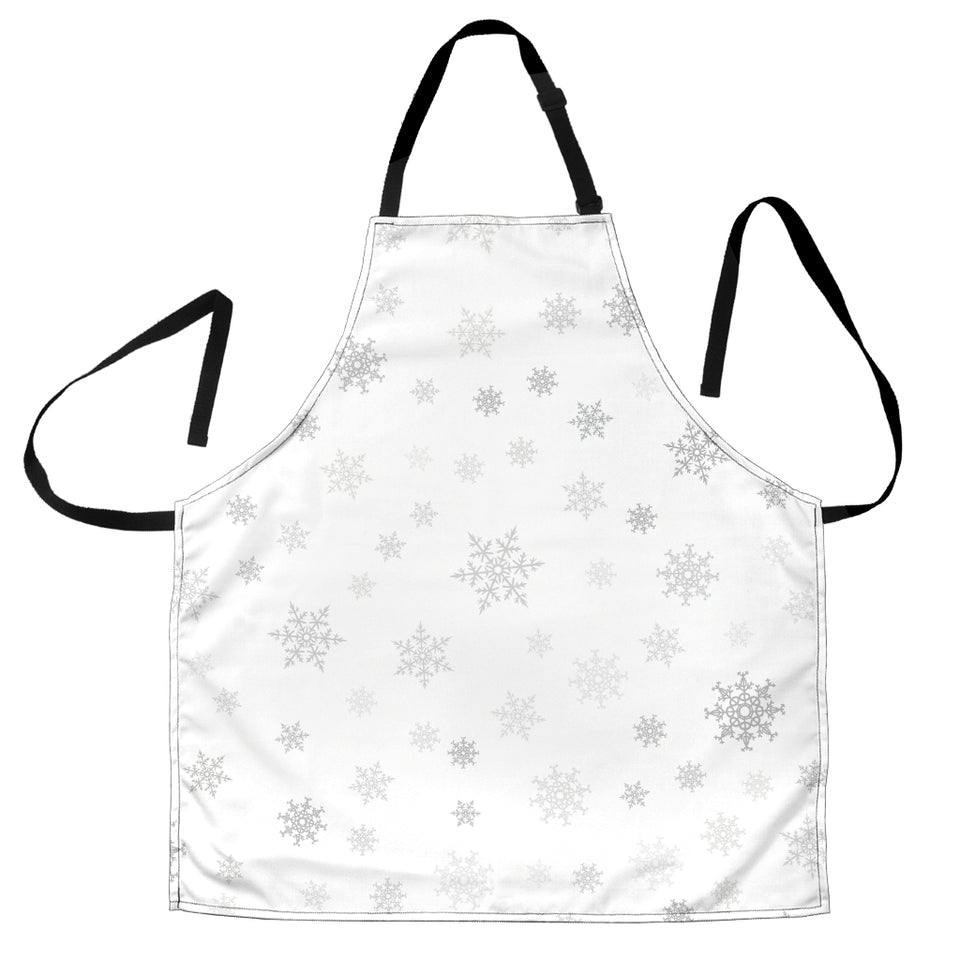 Snowflake Pattern White Background Adjustable Apron