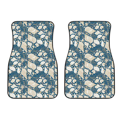 Shell Polynesian Tribal Design Pattern Front Car Mats