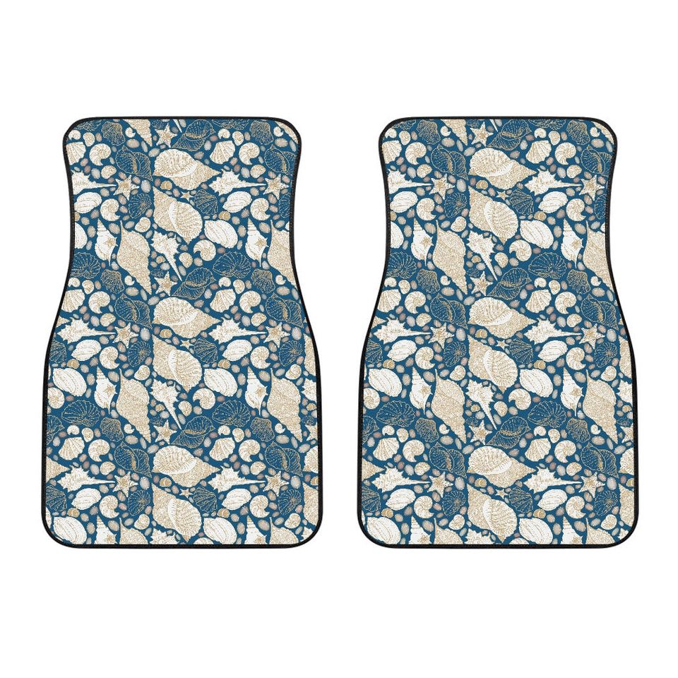 Shell Polynesian Tribal Design Pattern Front Car Mats
