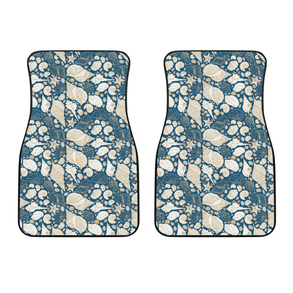 Shell Polynesian Tribal Design Pattern Front Car Mats