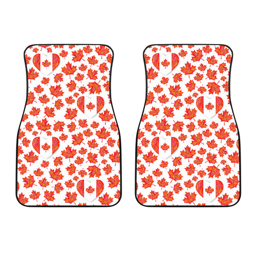 Canada Pattern Print Design 02 Front Car Mats