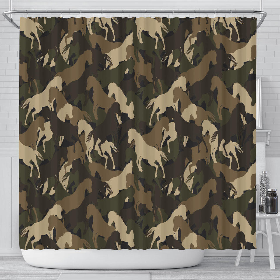 Horse Camouflage Pattern Shower Curtain Fulfilled In US