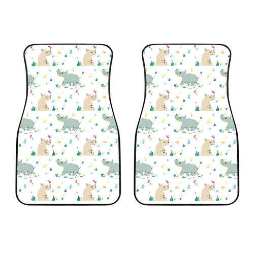 Cute Rhino Pattern Front Car Mats
