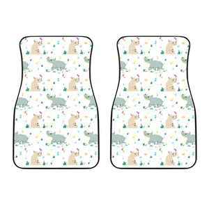 Cute Rhino Pattern Front Car Mats