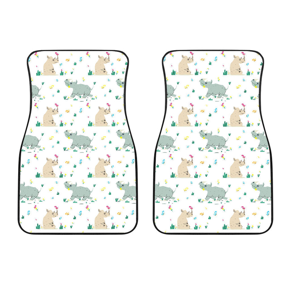 Cute Rhino Pattern Front Car Mats