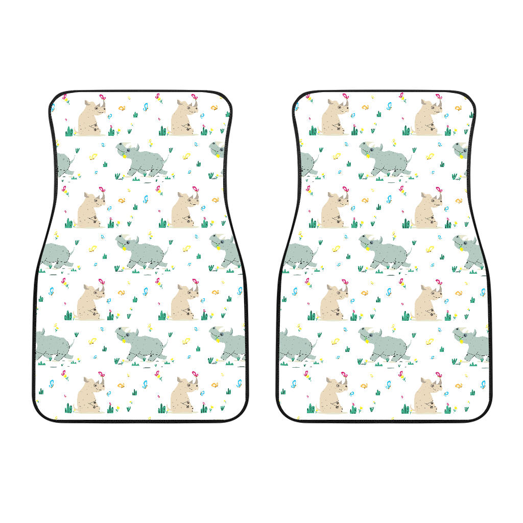 Cute Rhino Pattern Front Car Mats