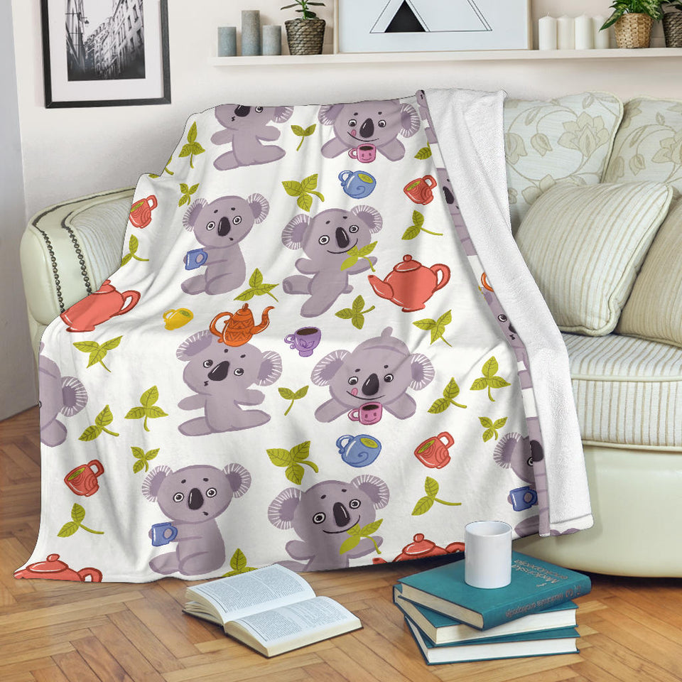 Cute Koalas Teapots Tea Premium Blanket