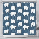 Polar Bear Mother Her Child Pattern Shower Curtain Fulfilled In US