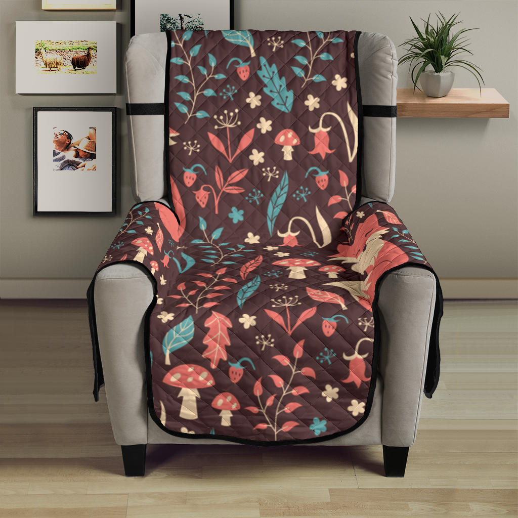 fox leaves mushroom pattern Chair Cover Protector