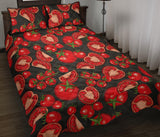 Tomato black background Quilt Bed Set