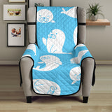 Cute white sea lion seals pattern Chair Cover Protector