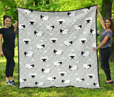 Sheep Polka Dot Cloud Pattern Premium Quilt.