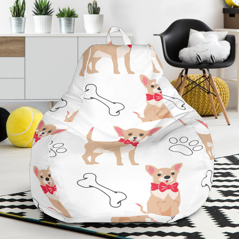 Chihuahua Bone Paw Pattern Bean Bag Cover