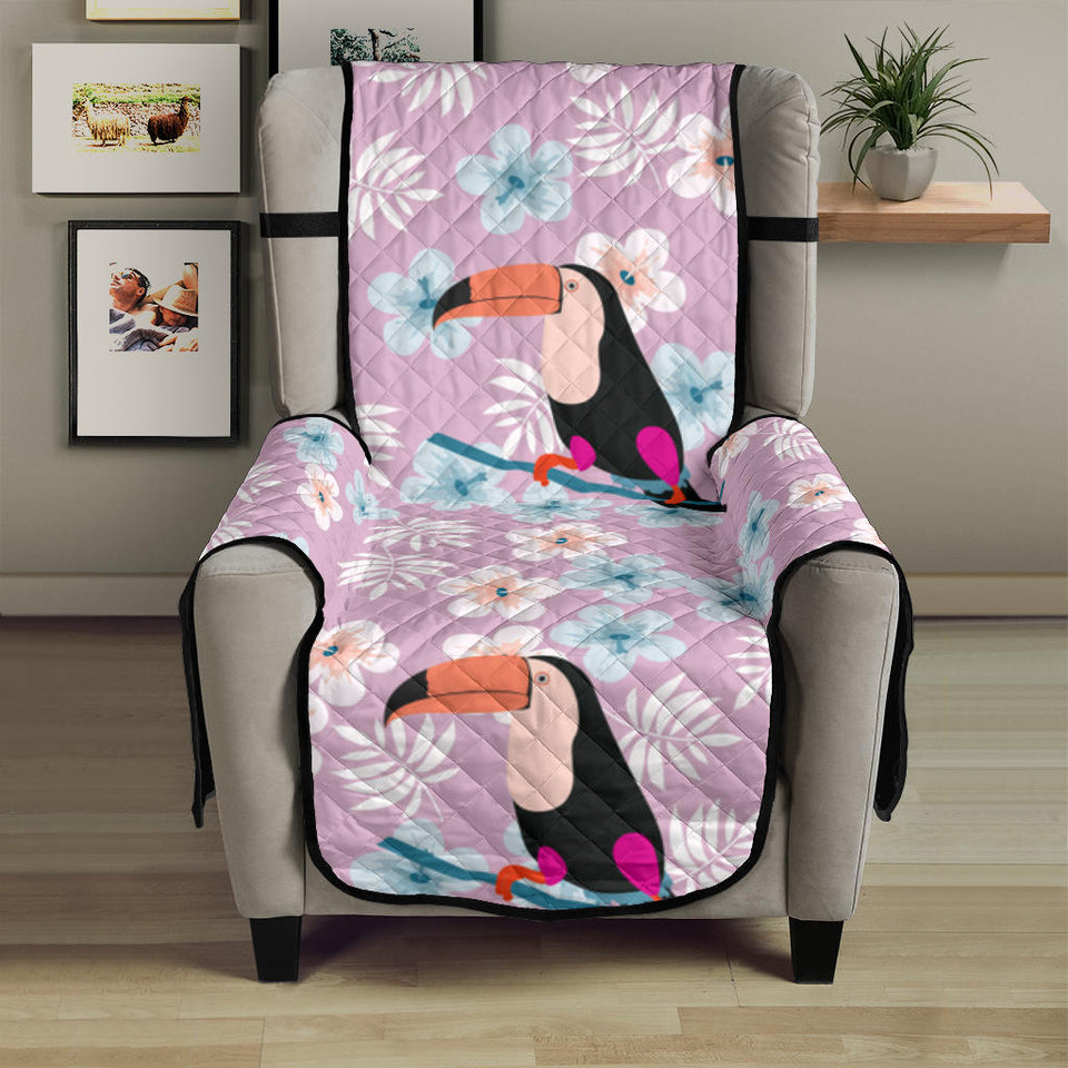 Beautiful toucan flower leaves Chair Cover Protector