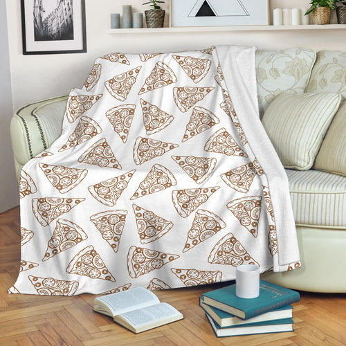 Hand Drawn Pizza Pattern Premium Blanket
