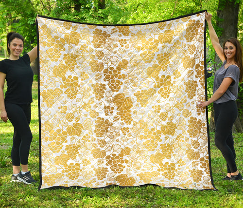 Gold Grape Pattern Premium Quilt