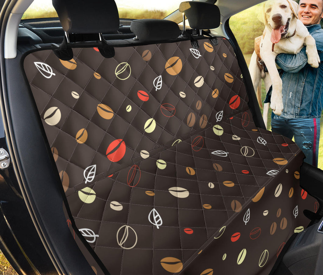 Coffee Bean Leave Pattern Dog Car Seat Covers