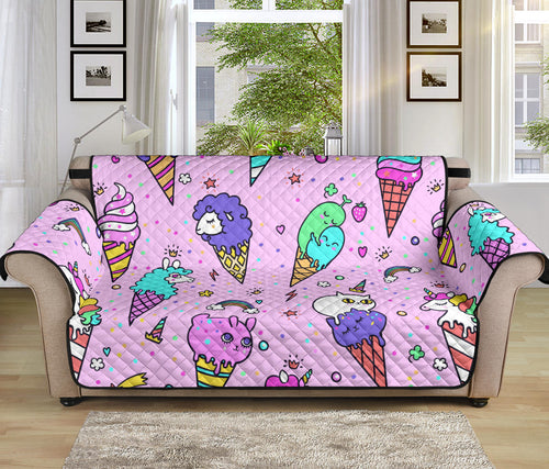 Cute ice cream cone animal pattern Sofa Cover Protector