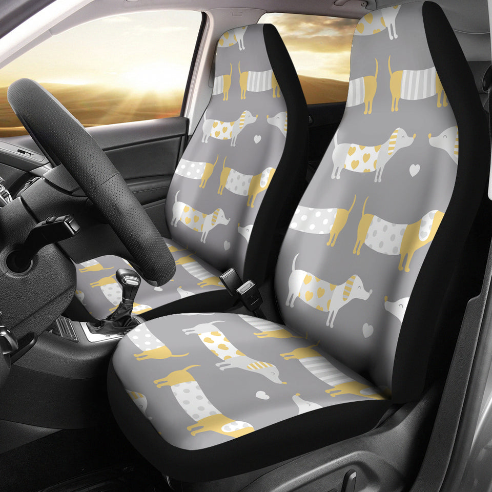 Cute Dachshund Dog Pattern Universal Fit Car Seat Covers