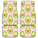 Avocado Heart Pink Background Front And Back Car Mats