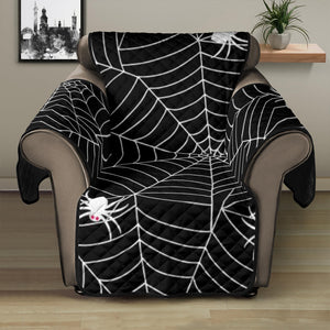 Spider web design pattern Black background white cobweb Recliner Cover Protectorer