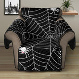 Spider web design pattern Black background white cobweb Recliner Cover Protectorer