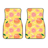 Grapefruit Yellow Background Front Car Mats