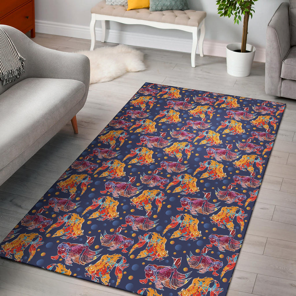 Goldfish Pattern Print Design 05 Area Rug